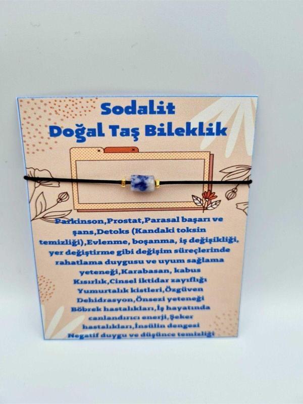 Sertifikalı Doğal Taş Sodalit Taşı Bileklik - Image 1