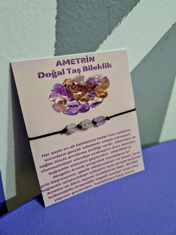 Sertifikalı Ametrin Doğal Taş Bileklik Aaa Kalite Asansörlü Kilit Sistemi Sürpriz - Image 1