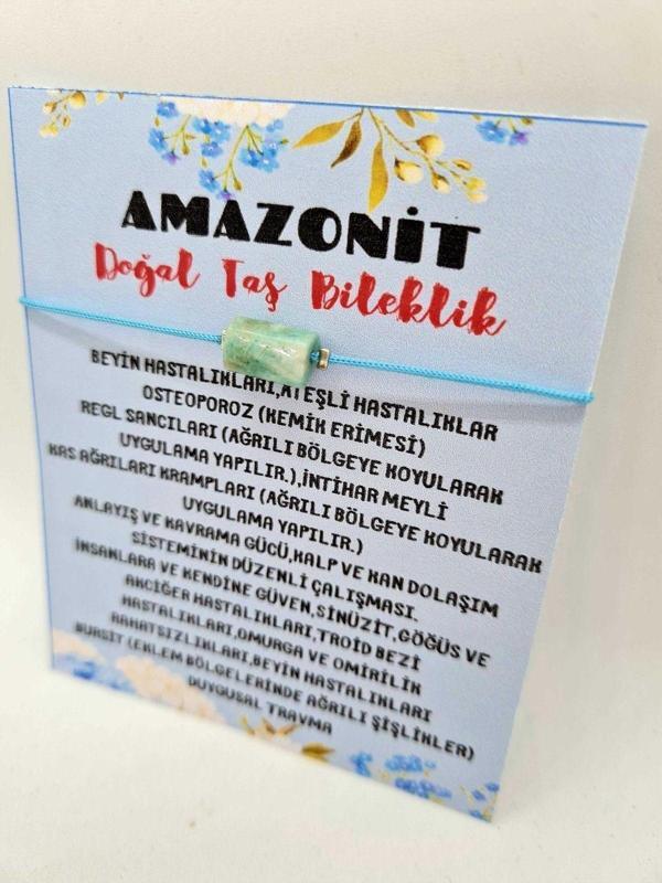 Sertifikalı Doğal Taş Amazonit Taşı Bileklik - Image 1