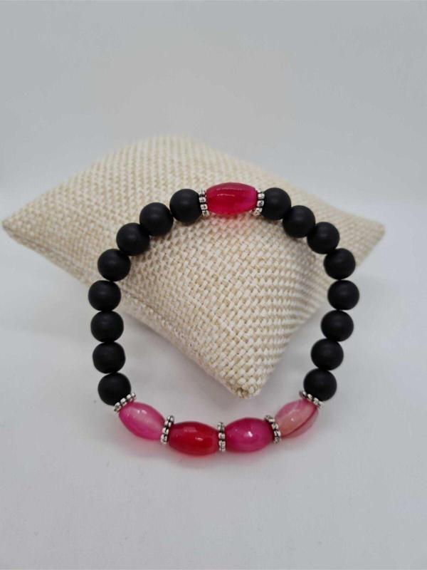 Sertifikalı Akik Ve Oniks Doğal Taş Bileklik - Image 1