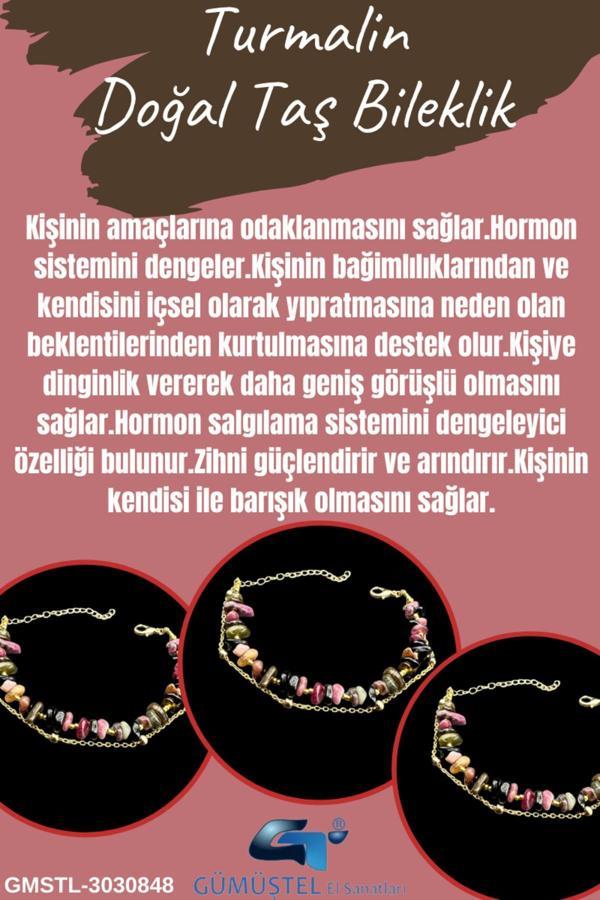 Sertifikalı Turmalin Doğal Taş Bileklik Özel Tasarım - Image 1