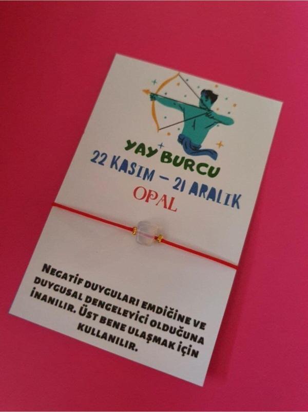 Sertifikalı Yay Burcu Opal Doğal Taşlı Ip Burç Bilekliği - Image 1