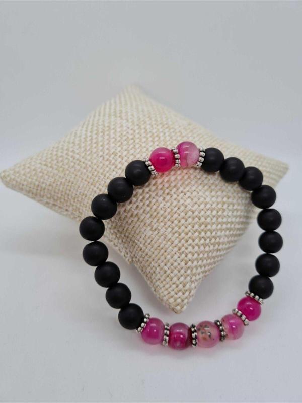 Sertifikalı Akik Ve Oniks Doğal Taş Bileklik - Image 1