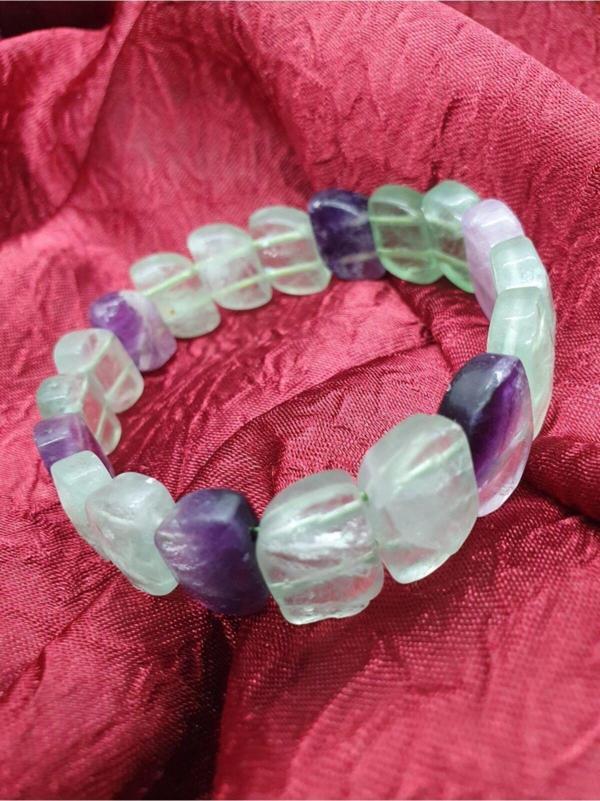 Unisex Doğal Florit Taşı Bileklik - Image 1