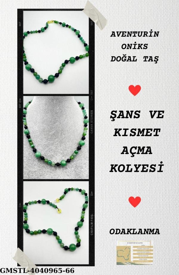 Sertifikalı Doğal Taş Şans ve Kısmet Açma Kolyesi - Image 1