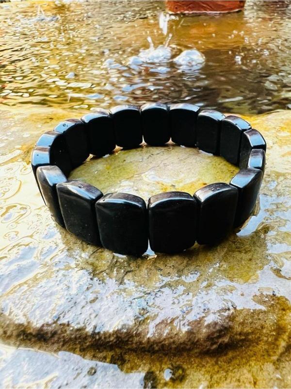 Sertifikalı Doğal Shungite Taşı Özel Kesim Rolex Bileklik Aaa Kalite - Image 1