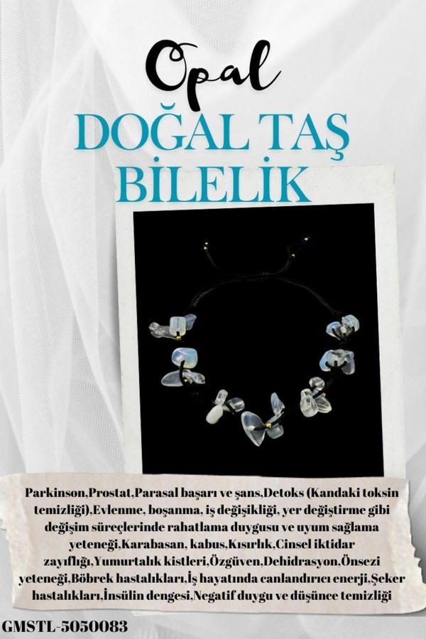 Sertifikalı Doğal Taş Opal Bileklik Özel Tasarım El Yapımı Asansör Kilit Sistemi - Image 1