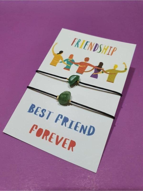 Sertifikalı Dostluk Yeşim Doğal Taşlı Ip Bileklik - Image 1