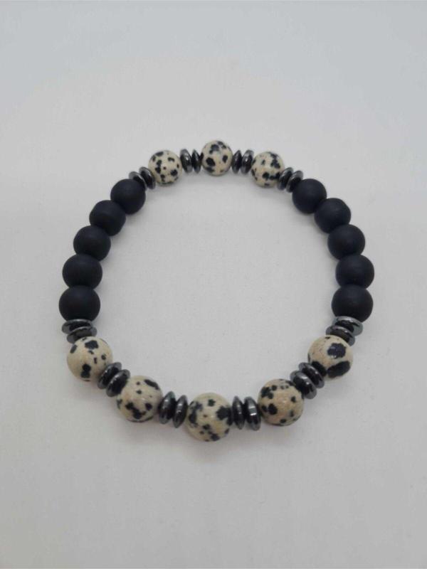 Sertifikalı Jasper , Hematit , Oniks Doğal Taş Bileklik Tasarım - Image 1