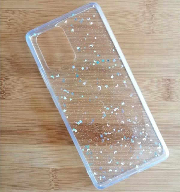 Samsung Galaxy S10 Lite Ay Yıldız Desenli Silikon Kılıf - Şeffaf - Image 1