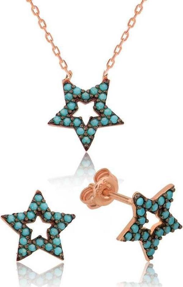 Gümüş Mavi Yıldız Bayan Set SL1358 - Image 1