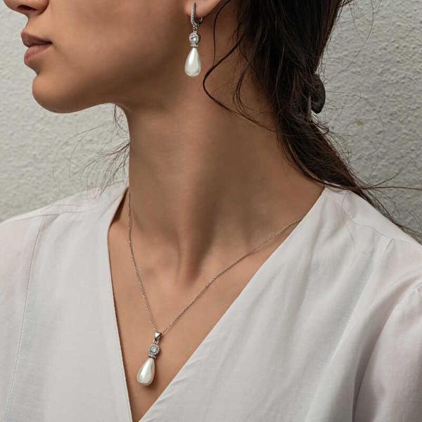 Gümüş Damla İnci Kadın Set SL6925 - Image 1