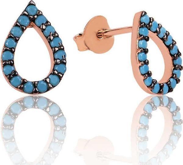 Gümüş Firuze Taşlı Aşk Damlası Küpe SL6449 - Image 1