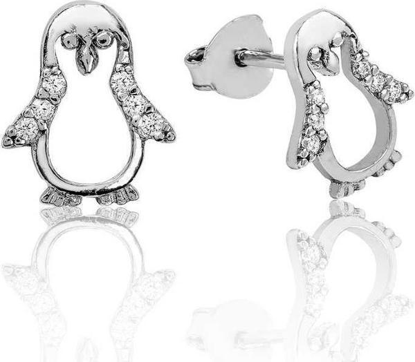 Gümüş Penguen Çivili Küpe SL2165 - Image 1