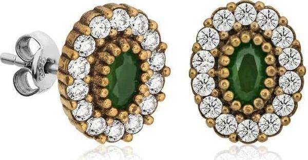 Gümüş Otantik Oval Çivili Bayan Küpe  SL4274 - Image 1