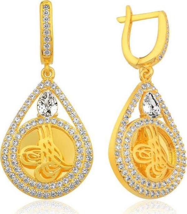 Gümüş Tuğralı Bayan Küpe SL4375 - Image 1