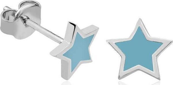 Gümüş Fosforlu Mavi Yıldız Küpe SL4439 - Image 1