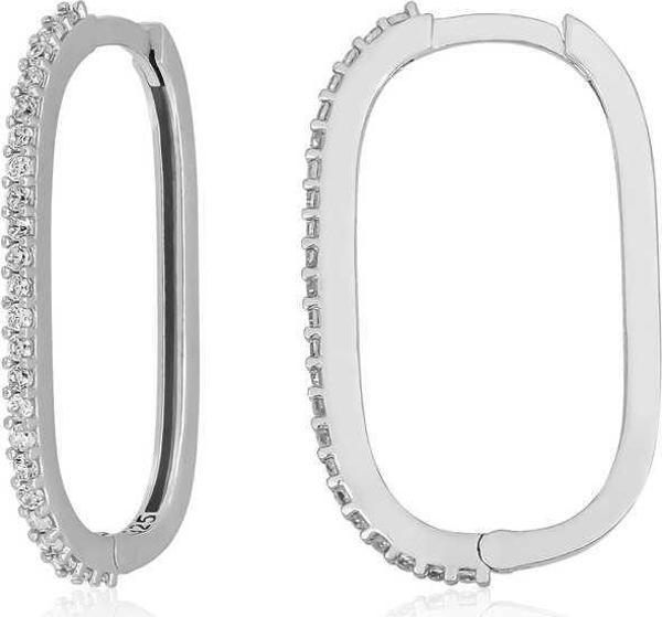 Gümüş Zirkon Taşlı Halka Küpe SL4316 - Image 1