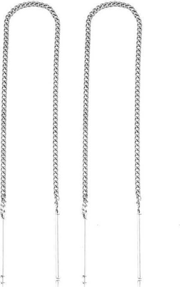 Gümüş Zincirli Küpe SL2097 - Image 1