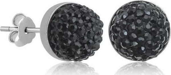 Gümüş Siyah Kristal Çivili Kadın Küpe SL5026 - Image 1