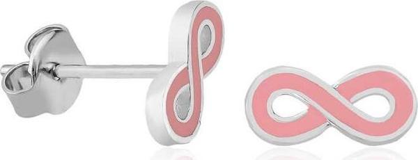 Gümüş Pembe Sonsuzluk Çivili Küpe SL4440 - Image 1