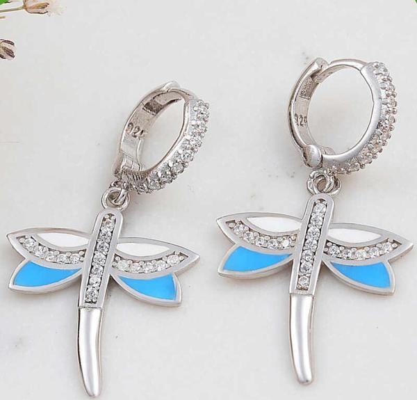 ​Gümüş Sallantılı Yusufcuk Kadın Küpe SL6177 - Image 1