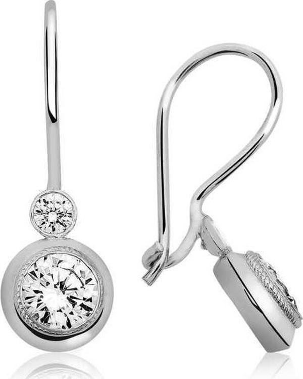 Gümüş Sallantılı Tek Taş Küpe SL2208 - Image 1