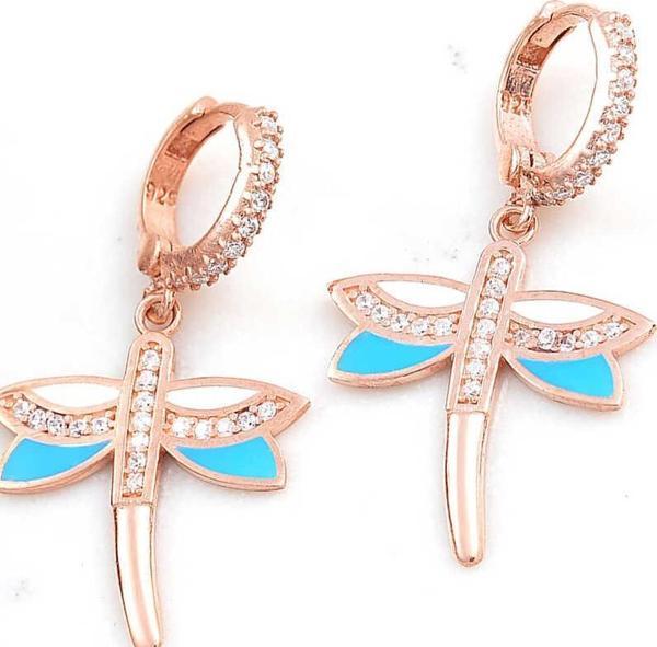 ​Gümüş Rose Sallantılı Yusufcuk Kadın Küpe SL6179 - Image 1