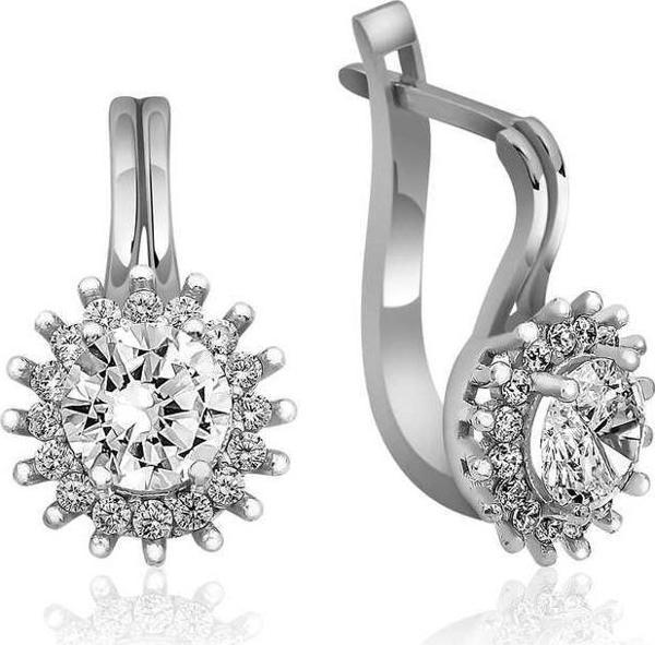 Gümüş Mengeçli Yuvarlak Kesim Küpe SL3867 - Image 1