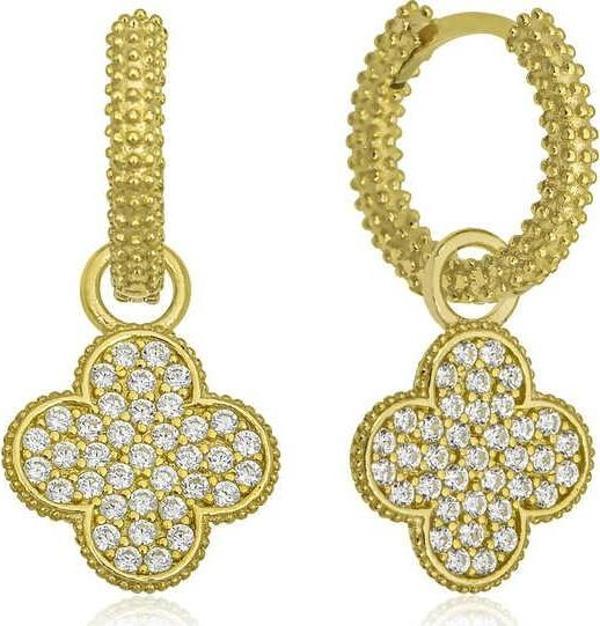 Gümüş Halka Yonca Bayan Küpe SL4354 - Image 1