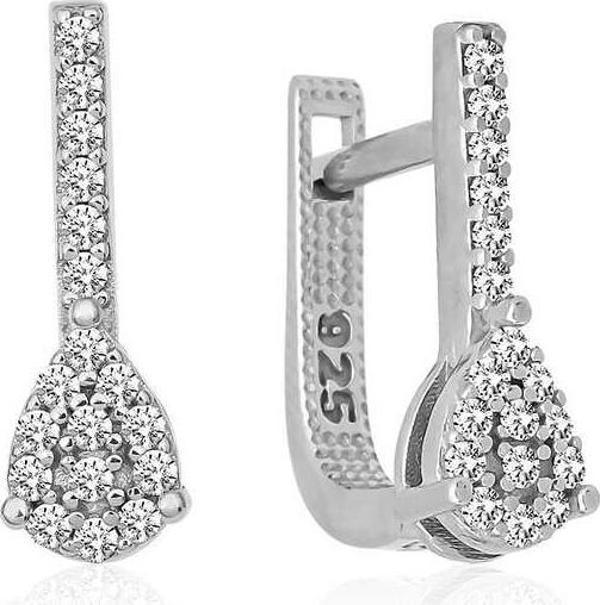 Gümüş Sallantılı Damla Taşlı Küpe SL4388 - Image 1