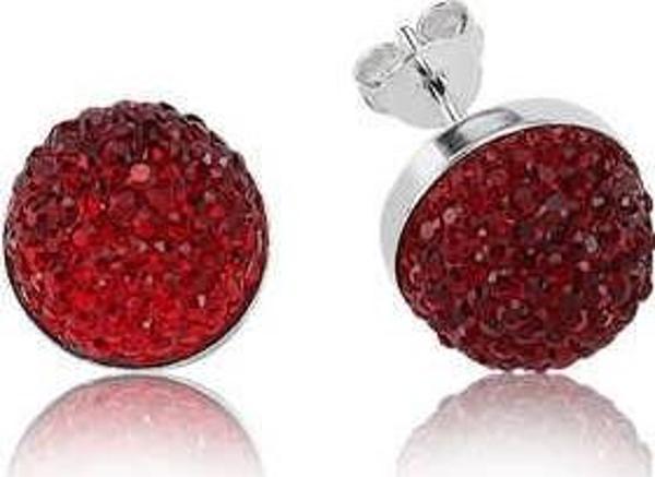 Gümüş Kırmızı Çivili Küpe SL2091 - Image 1