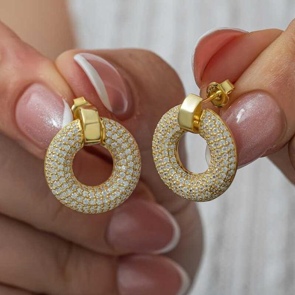 Gümüş Halka Gold Kadın Küpe SL8247 - Image 1
