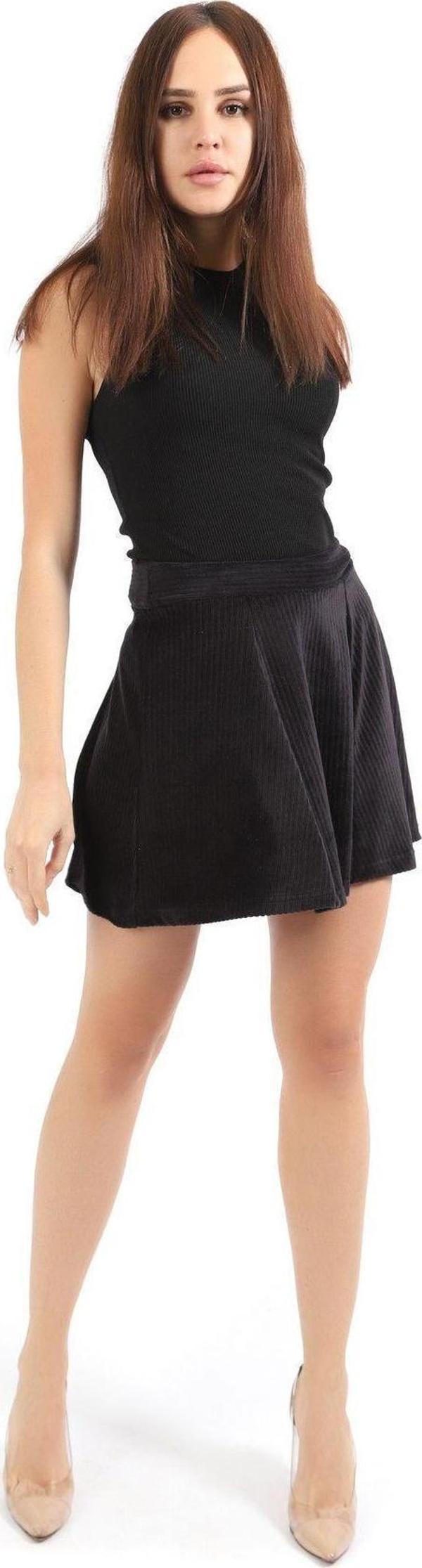 Sense Kiloş Fitilli Kadife Etek | Etk32423 Siyah - Image 1