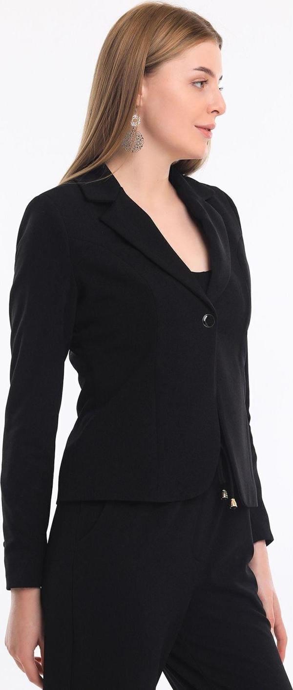 Sense Blazzer Scuba Astarlı Ceket | Ckt33437 Siyah - Image 1