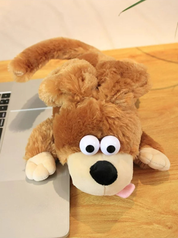 Kahkaha ile Yuvarlanan Pilli Sesli Hareketli İnteraktif Gülen Köpek - 30 cm - Image 1