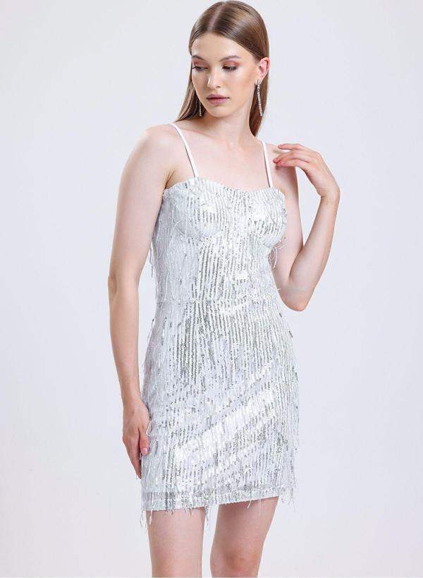 Sense Payet Abiye Elbise | Elb35119 Silver - Image 1