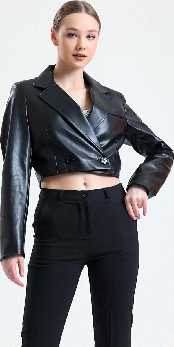 Sense Astarlı Suni Deri Kısa Ceket | Ckt34324 Siyah - Image 1