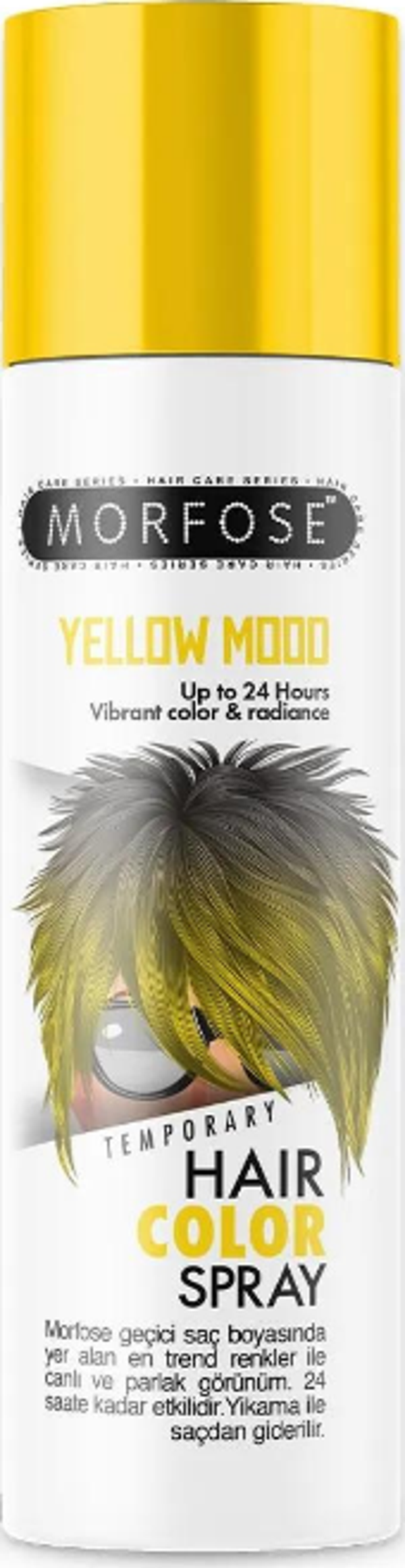 Morfose 24 Saate Kadar Etkili Renkli Saç Spreyi Sarı Yellow Mood 150 Ml - Image 1