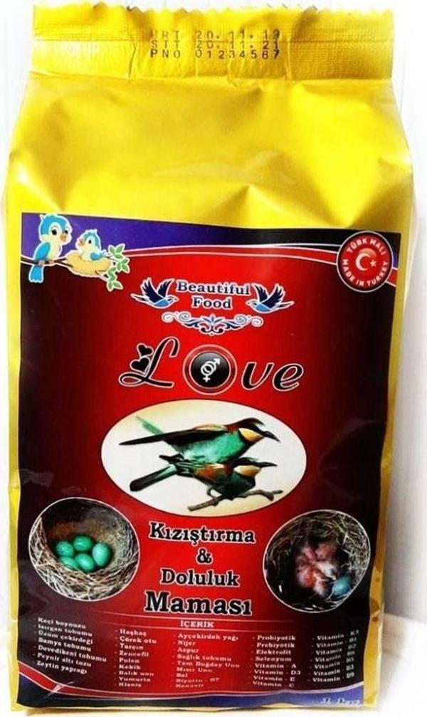 Beautiful Food Love Kızıştırma ve Doluluk Kuş Yemi Maması 1 KG - Image 1