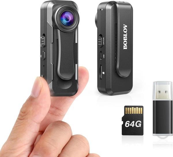 Boblov W1 64GB HD 1080P Vücuda Takılan Giyilebilir Kamera, 2 Klipsli - Image 1