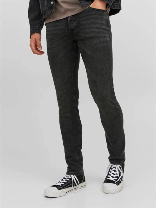 Jack&Jones Erkek Dar Kesim Siyah Kot Pantolon - 12237350 - Image 1