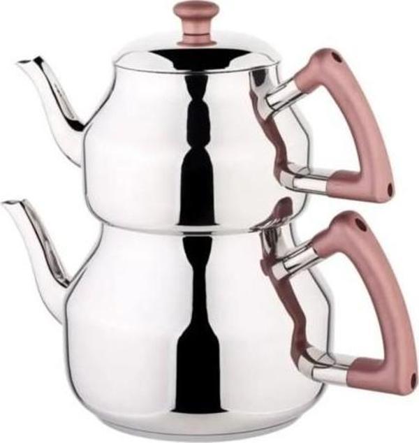 Özkent Marmaris Mini Boy 1,9 Lt Paslanmaz Çelik Çaydanlık Rosegold K313 - Image 1