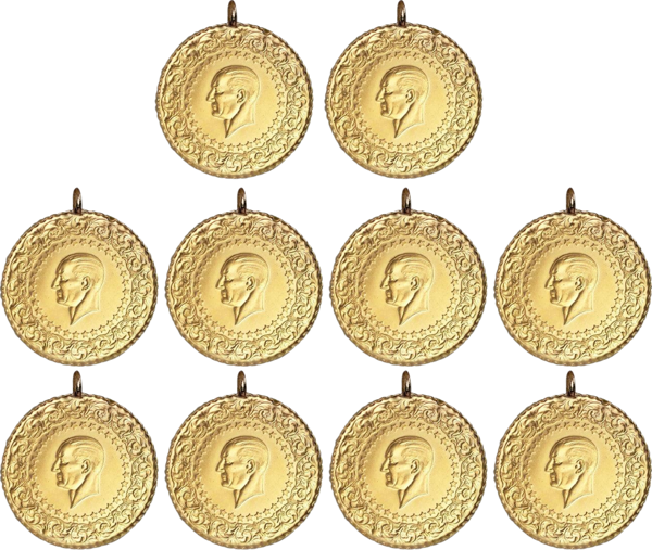 Cumhuriyet Ata Lira Darphane (Eski Tarihli) 10 Adet - Image 1