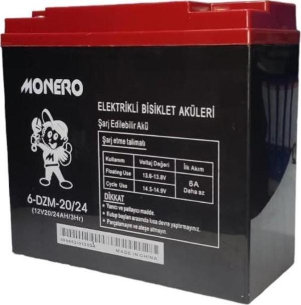 MONERO 12V-20 AMPER (DİK) E-BIKE AKÜ EBATLAR:180*78*170 mm - Image 1