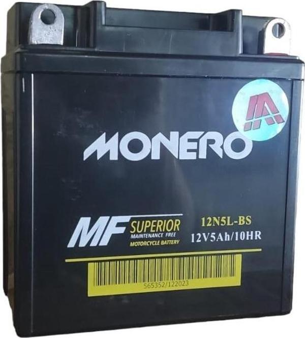MONERO 12V 5Amper YÜKSEK/DİK 12N-5L-BS-CUP-YBR AKÜ EBATLARI: 119 x 60 x 129mm - Image 1