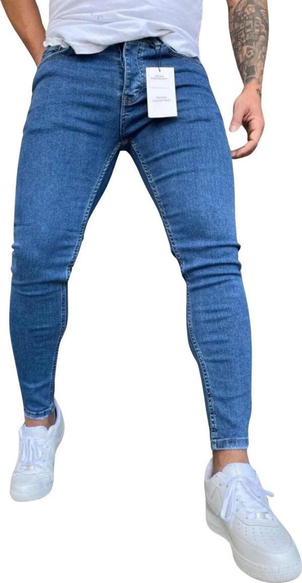 Wamoss 2025 Yazlık Büyük Beden Vintage Kot Pantolon Mk1 Mavi 46 - Image 1