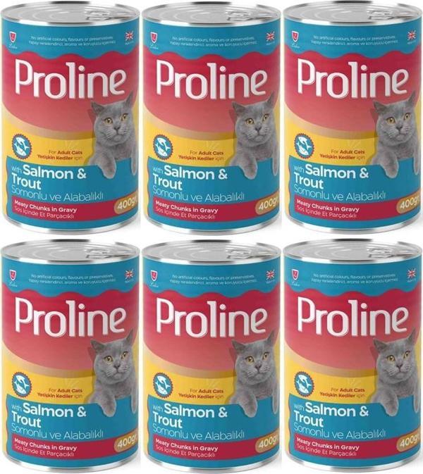 Proline Somonlu ve Alabalıklı Yetişkin Kedi Konservesi 400 Gr*6 Adet - Image 1