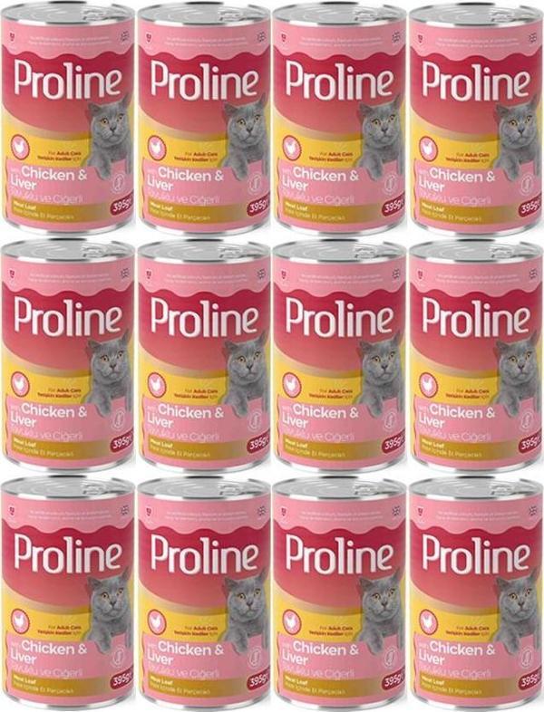 Proline Tavuklu ve Ciğerli Yetişkin Kedi Konservesi 395 Gr*12 Adet - Image 1