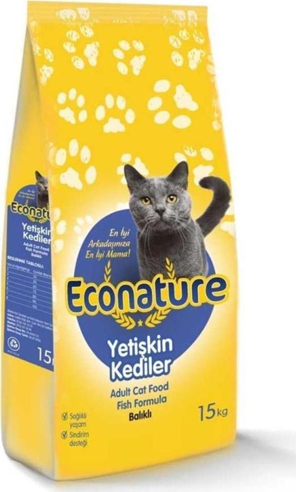 Econature Balıklı Yetişkin Kedi Maması 15 Kg - Image 1